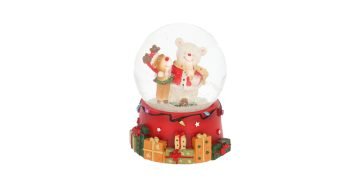 Snow Globe Bear with Reindeer